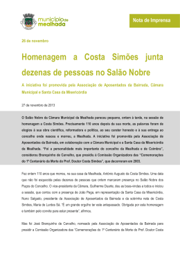 NOV 27 - Homenagem a Costa Simões enche Salão Nobre da CMM