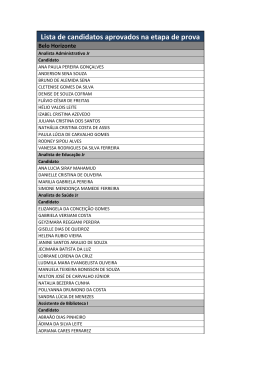 Lista de candidatos aprovados na etapa de prova
