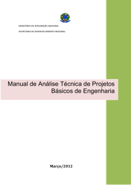 Manual de Análise Técnica de Projetos Básicos