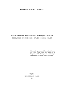 POLÍTICA FISCAL E IMPLICAÇÕES DA RESOLUÇÃO 3.166/01 EM