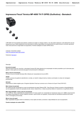 Impressora Fiscal Térmica MP-4000 TH FI GPRS