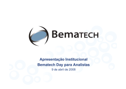 Apresentação Institucional Bematech Day para