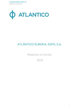 ATLÂNTICO EUROPA, SGPS, S.A. Relatório e Contas 2014