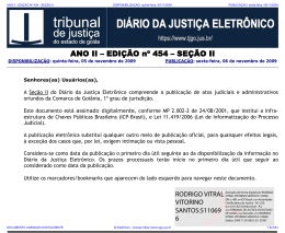 TJ-GO DIÁRIO DA JUSTIÇA ELETRÔNICO - EDIÇÃO 454