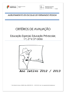 Critérios de Avaliação - Agrupamento Fernando Pessoa