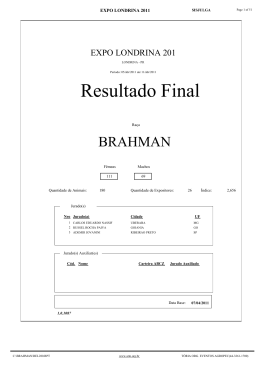 Resultado Final - The Brahman Journal
