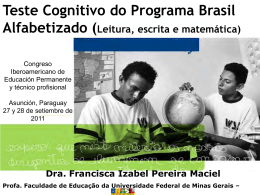 Teste Cognitivo do Programa Brasil Alfabetizado (Leitura, escrita e