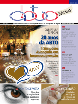 20 anos da ABTO - ABTO | Associação Brasileira de Transplante de