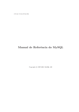 Manual de Referência do MySQL