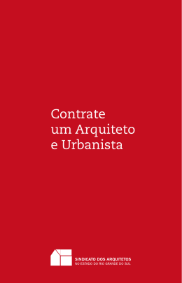 Cartilha “Contrate um Arquiteto e Urbanista”
