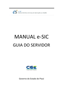 Manual de eSic - Controladoria Geral do Estado do Piauí