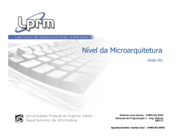 Nível da Microarquitetura - Departamento de Sistemas e Computação