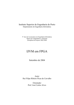 IJVM em FPGA - Departamento de Engenharia Informática
