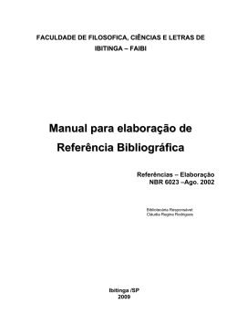 Manual para elaboração de Referência Bibliográfica
