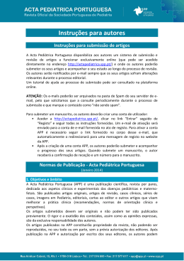 Instruções para autores - Sociedade Portuguesa de Pediatria