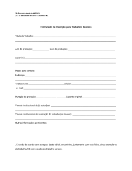 Formulário de Inscrição para Trabalhos Sonoros