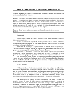 Banco de Dados, Sistemas de Informação e Auditoria