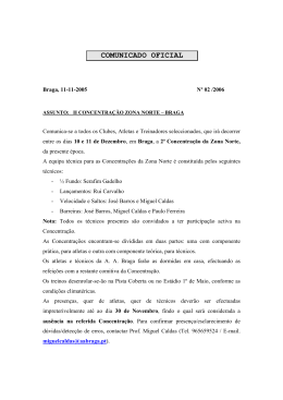 COMUNICADO OFICIAL - Associação de Atletismo de Braga