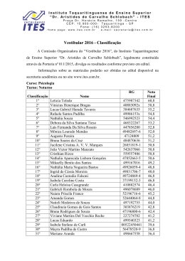 Classificação_Psicologia - Faculdades ITES - Taquaritinga-SP