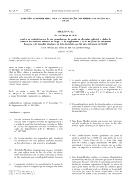 Decisão n.o E2, de 3 de Março de 2010, relativa ao