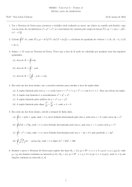 089303 - Cálculo 3 - Turma A Sétima lista de exercıcios Profa. Vera