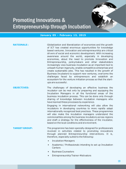 Promoting Innovations & Entrepreneurship through