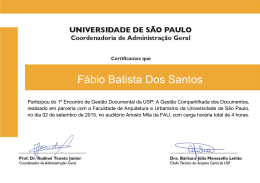 Fábio Batista Dos Santos - Universidade de São Paulo