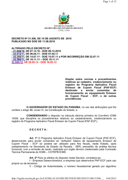 Decreto Nº 31.506 - Secretaria de Estado da receita