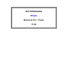 MCS ENGENHARIA MCSplc Manual de PLC