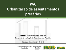 PAC Urbanização de assentamentos precários