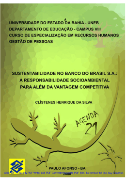 Monografia “Sustentabilidade no Banco do Brasil S.A.: a