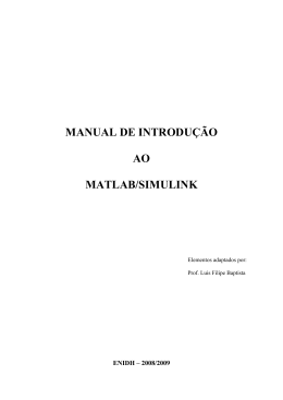 MANUAL DE INTRODUÇÃO AO MATLAB/SIMULINK