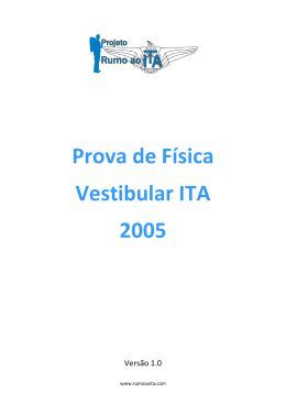 Prova de Física Vestibular ITA 2005