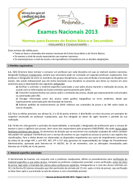 Exames Nacionais 2013 - Agrupamento de Escolas de Redondo