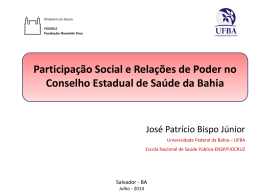 Participação social e relações de poder no CES/Ba