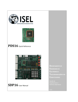 PDS16 Quick Reference SDP16 User Manual