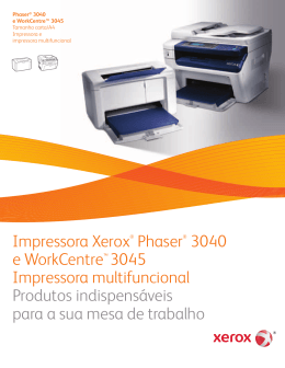Impressora Xerox® Phaser® 3040 e WorkCentre™ 3045