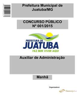 Auxiliar de Administração CONCURSO PÚBLICO Nº 001/2015