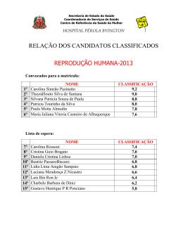 relação dos candidatos classificados reprodução humana-2013