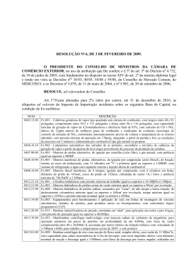 Resolução CAMEX 06 de 2009 - Ministério do Desenvolvimento