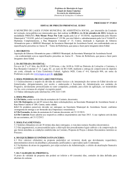 Estado de Santa Catarina PROCESSO Nº 37/2013 EDITAL DE