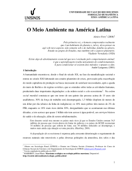 O Meio Ambiente na América Latina