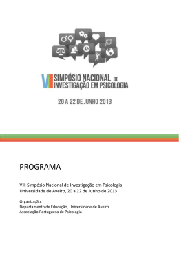 Programa Completo - Associação Portuguesa de Psicologia