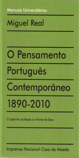O Pensamento Português Contemporâneo 1890-2010