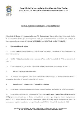 Edital de Bolsas Capes e CNPq 1º semestre 2014 - PUC-SP