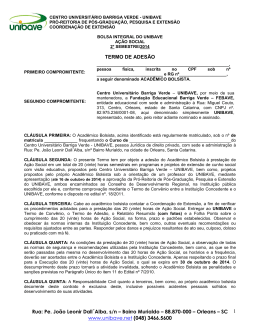Termo de AdesÃ£o - Bolsa Integral do UNIBAVE - 2014