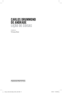 CArLOS DrummOnD DE AnDrADE LIÇÃO DE COISAS