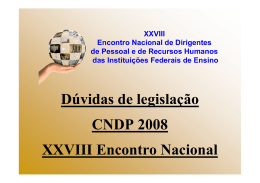 Dúvidas de legislação CNDP 2008