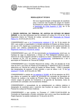 Resolução nº 797/2015 - Tribunal de Justiça de Minas Gerais