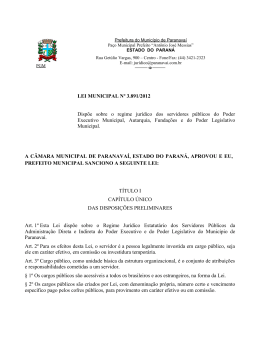Procuradoria Jurídica - Prefeitura Municipal de Paranavaí